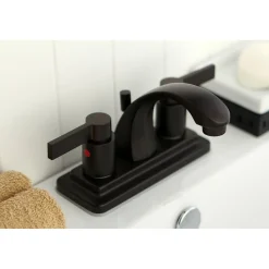 Kingston Brass NuvoFusion 4-Inch Centerset 2-Handle Bathroom Faucet