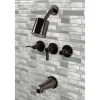 Kingston Brass NuvoFusion Three-Handle Tub and Shower Faucet