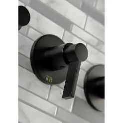 Kingston Brass NuvoFusion Three-Handle Tub and Shower Faucet