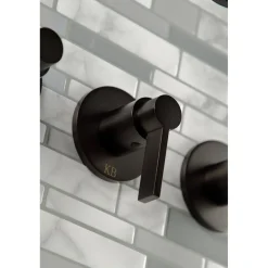 Kingston Brass NuvoFusion Three-Handle Tub and Shower Faucet