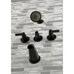 Kingston Brass NuvoFusion Three-Handle Tub and Shower Faucet