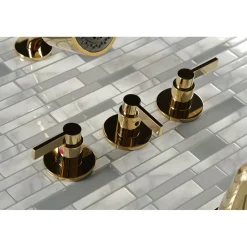 Kingston Brass NuvoFusion Three-Handle Tub and Shower Faucet
