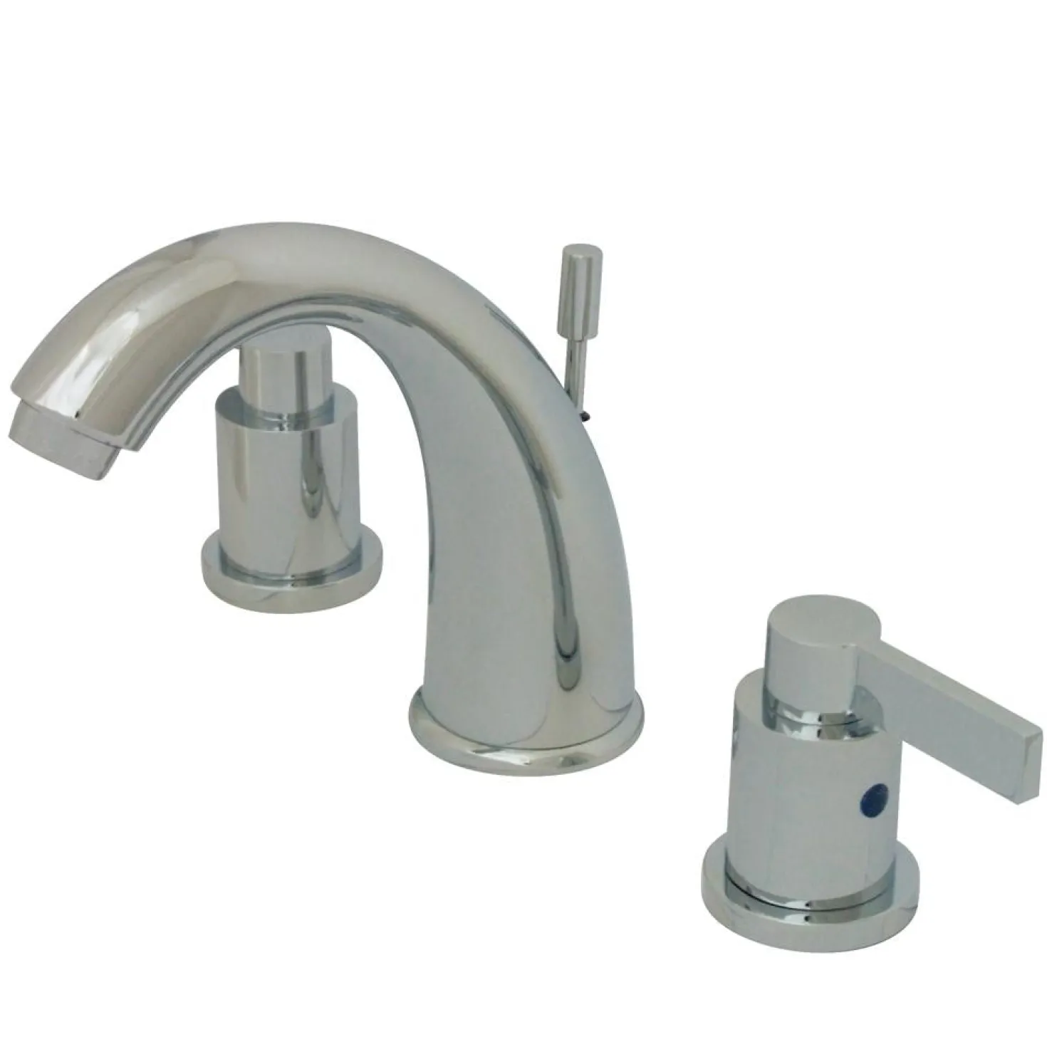 Kingston Brass NuvoFusion 8" to 16" Widespread Double Handle Lavatory Faucet with Brass Pop-up