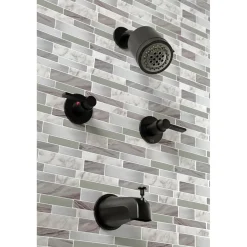 Kingston Brass NuvoFusion Two-Handle Tub and Shower Faucet