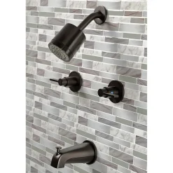 Kingston Brass NuvoFusion Two-Handle Tub and Shower Faucet