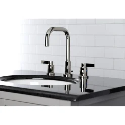 Kingston Brass NuvoFusion Widespread Bathroom Faucet with Brass Pop-Up