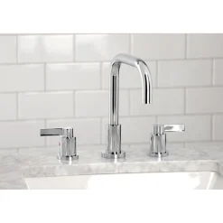 Kingston Brass NuvoFusion Widespread Bathroom Faucet with Brass Pop-Up