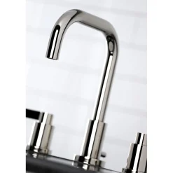 Kingston Brass NuvoFusion Widespread Bathroom Faucet with Brass Pop-Up