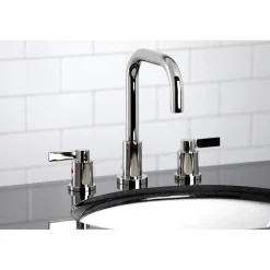 Kingston Brass NuvoFusion Widespread Bathroom Faucet with Brass Pop-Up