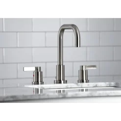 Kingston Brass NuvoFusion Widespread Bathroom Faucet with Brass Pop-Up