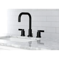Kingston Brass NuvoFusion Widespread Bathroom Faucet with Brass Pop-Up