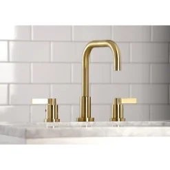 Kingston Brass NuvoFusion Widespread Bathroom Faucet with Brass Pop-Up