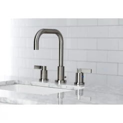 Kingston Brass NuvoFusion Widespread Bathroom Faucet with Brass Pop-Up