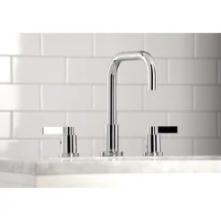 Kingston Brass NuvoFusion Widespread Bathroom Faucet with Brass Pop-Up