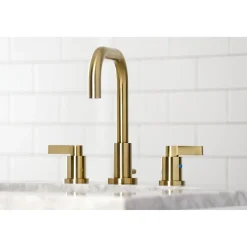 Kingston Brass NuvoFusion Widespread Bathroom Faucet with Brass Pop-Up