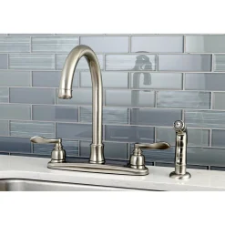 Kingston Brass NuWave French 8-Inch Center Gooseneck Kitchen Faucet