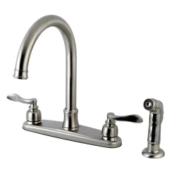 Kingston Brass NuWave French 8-Inch Center Gooseneck Kitchen Faucet