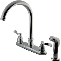 Kingston Brass NuWave French 8-Inch Center Gooseneck Kitchen Faucet