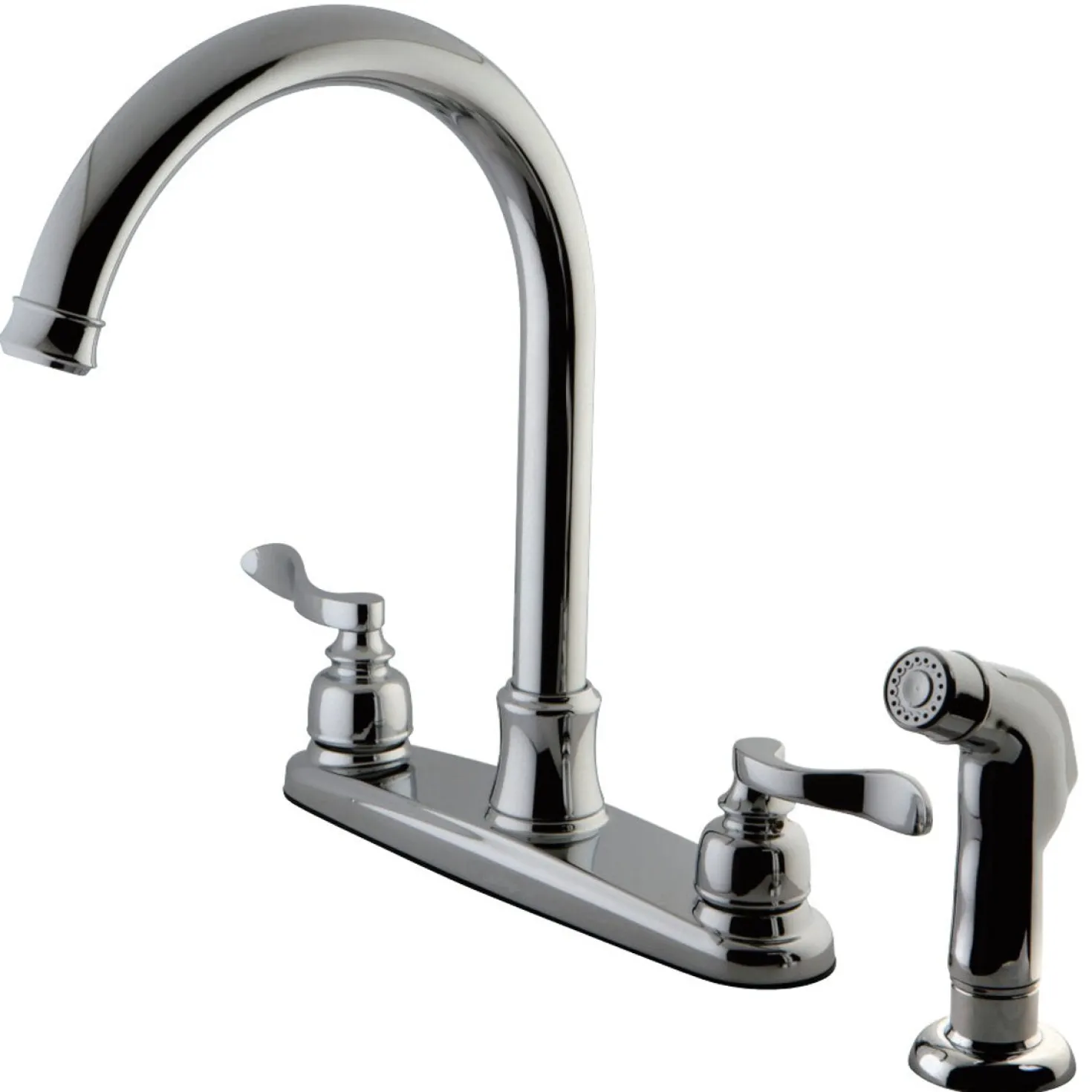 Kingston Brass NuWave French 8-Inch Center Gooseneck Kitchen Faucet