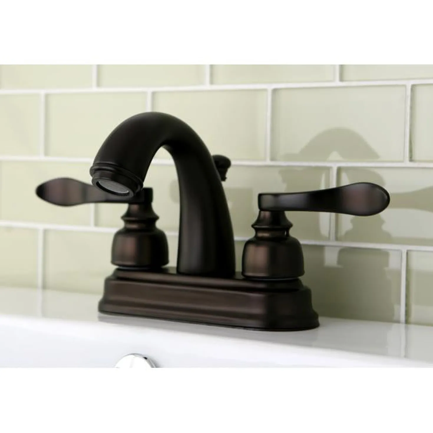 Kingston Brass NuWave French 4" Centerset Lavatory Faucet with ABS/Brass Pop-up