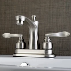 Kingston Brass NuWave French Deck Mount 4" Centerset Bathroom Faucet