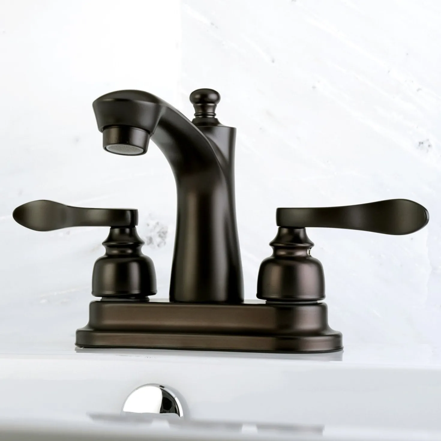 Kingston Brass NuWave French Deck Mount 4" Centerset Bathroom Faucet