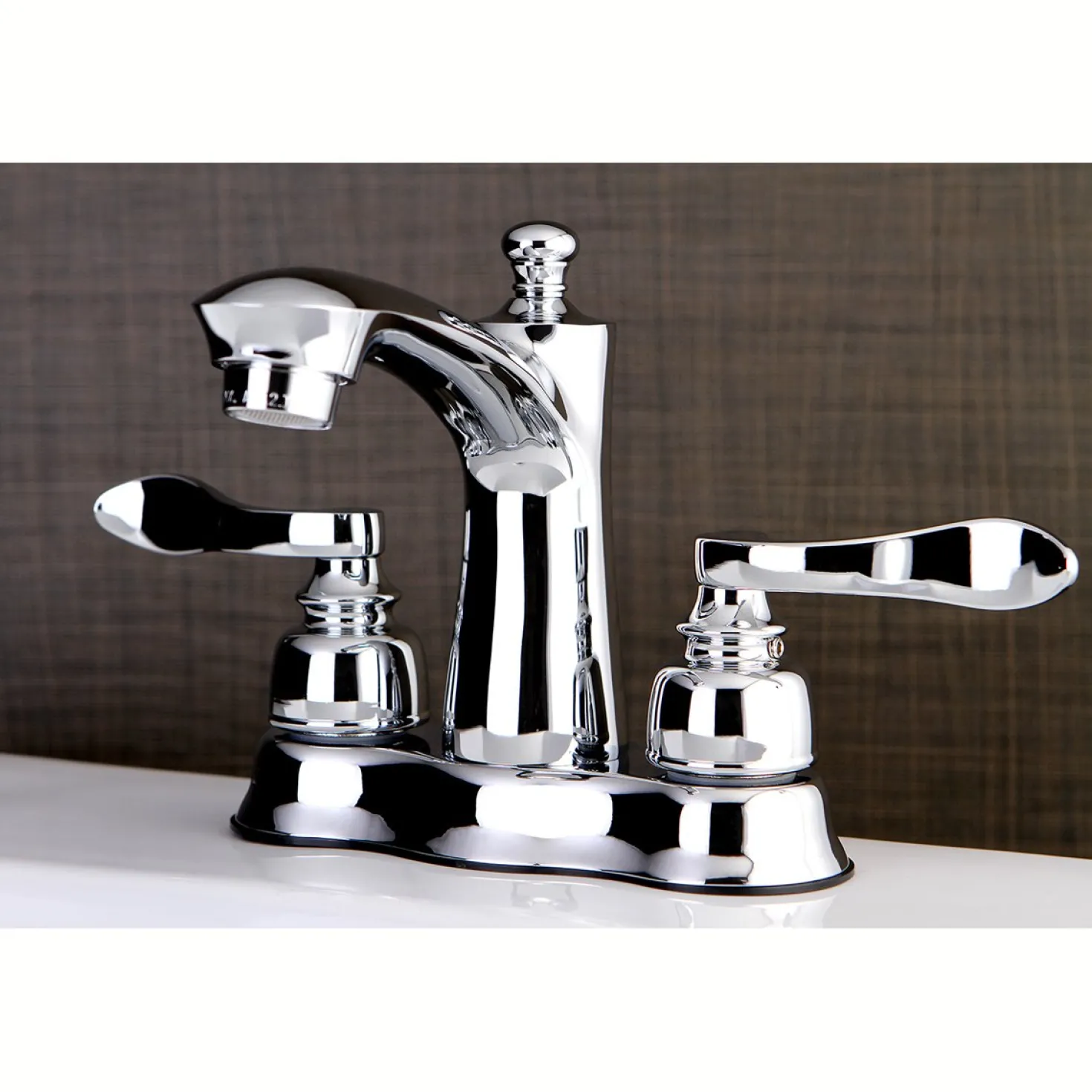 Kingston Brass NuWave French 4-Inch Centerset Deck Mount Bathroom Faucet