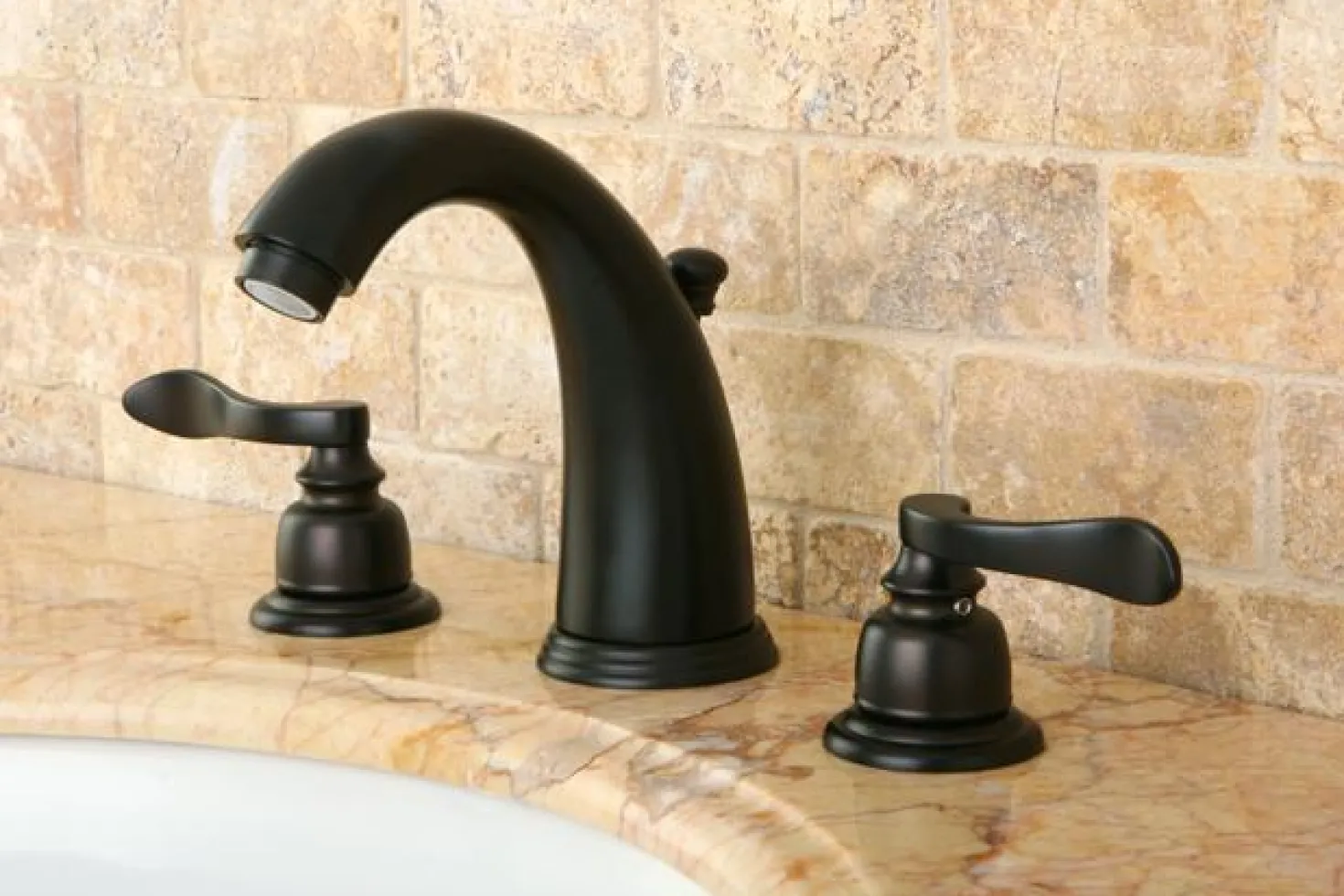 Kingston Brass NuWave French Widespread Lavatory Faucet with ABS/Brass Pop-up