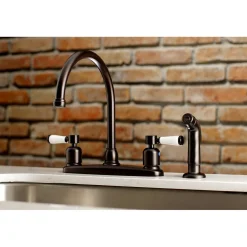 Kingston Brass Paris Deck Mount Centerset Kitchen Faucet