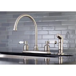 Kingston Brass Paris Deck Mount Centerset Kitchen Faucet