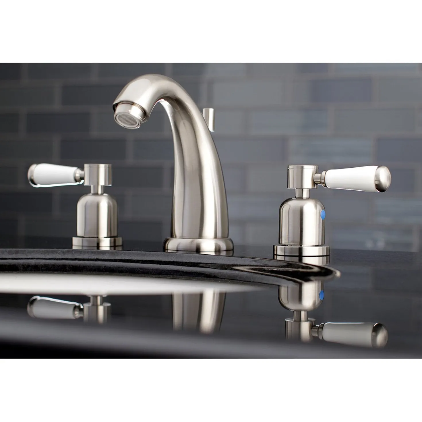 Kingston Brass Paris Deck Mount 8" Widespread Bathroom Faucet