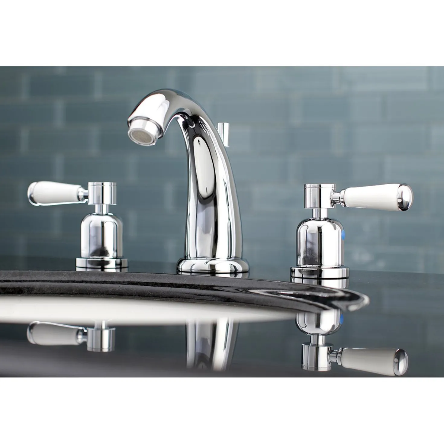 Kingston Brass Paris Deck Mount 8" Widespread Bathroom Faucet