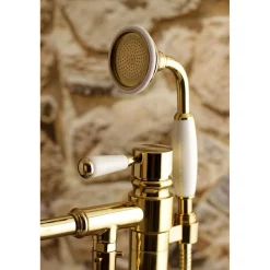 Kingston Brass Paris Freestanding Tub Faucet with Hand Shower and Single Handle