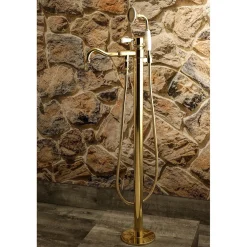 Kingston Brass Paris Freestanding Tub Faucet with Hand Shower and Single Handle