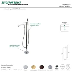 Kingston Brass Paris Single Handle Freestanding Tub Faucet with Hand Shower