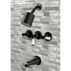 Kingston Brass Paris Three-Handle Tub and Shower Faucet