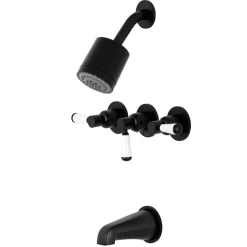 Kingston Brass Paris Three-Handle Tub and Shower Faucet