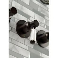 Kingston Brass Paris Three-Handle Tub and Shower Faucet