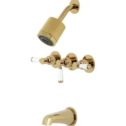 Kingston Brass Paris Three-Handle Tub and Shower Faucet