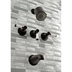 Kingston Brass Paris Three-Handle Tub and Shower Faucet