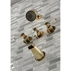 Kingston Brass Paris Three-Handle Tub and Shower Faucet