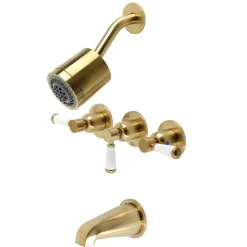 Kingston Brass Paris Three-Handle Tub and Shower Faucet