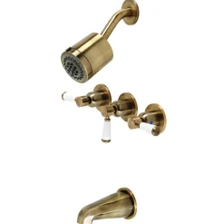 Kingston Brass Paris Three-Handle Tub and Shower Faucet