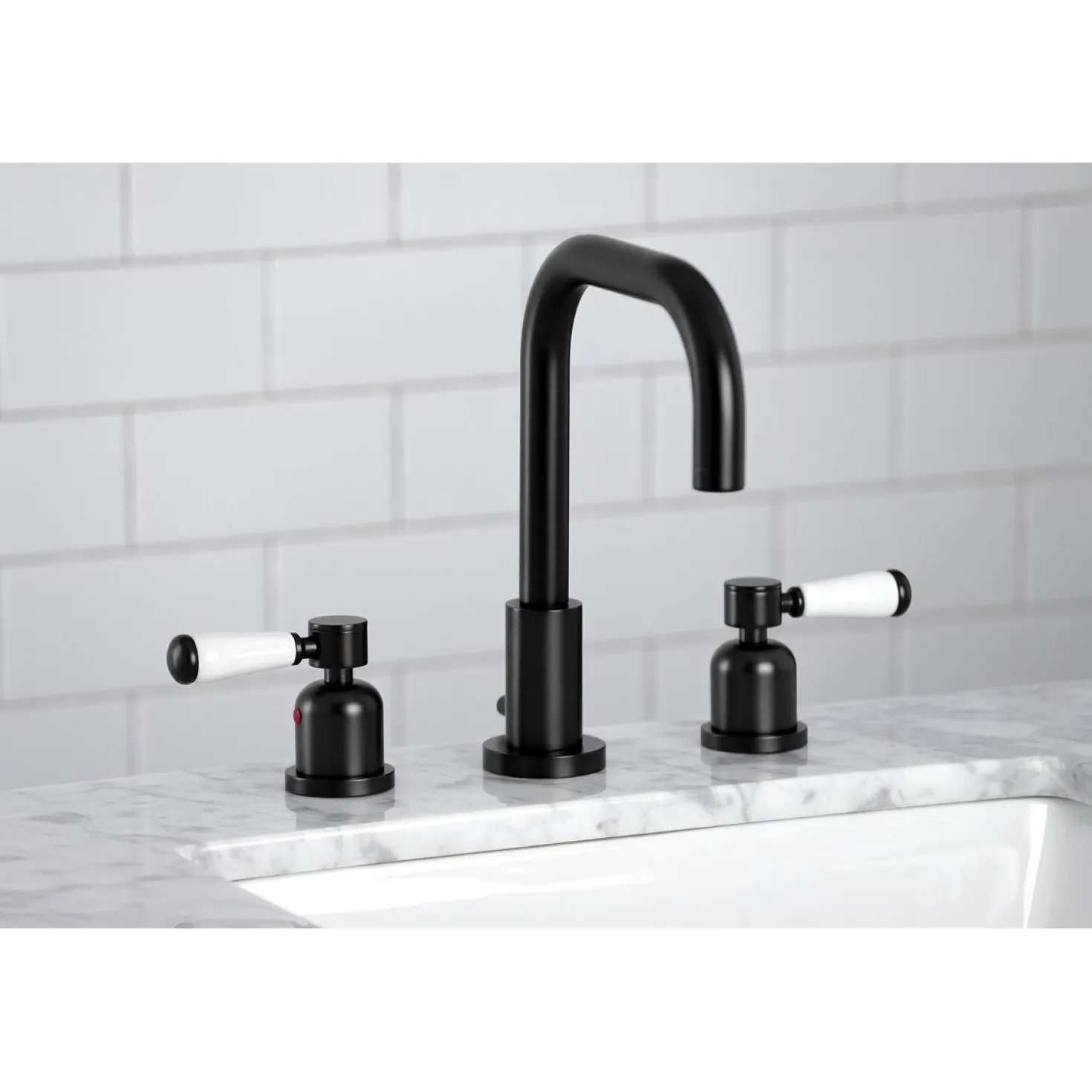 Kingston Brass Paris Widespread Bathroom Faucet with Brass Pop-Up