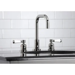 Kingston Brass Paris Widespread Bathroom Faucet with Brass Pop-Up