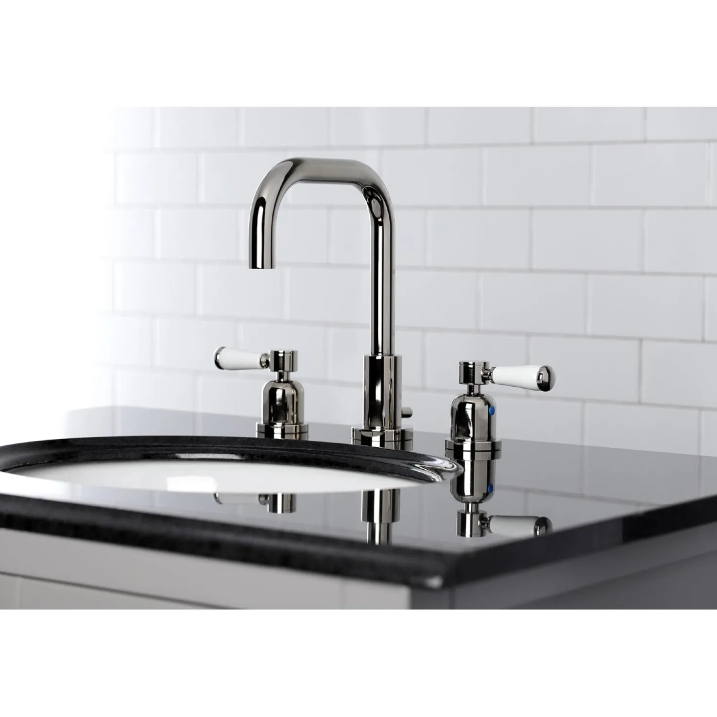 Kingston Brass Paris Widespread Bathroom Faucet with Brass Pop-Up