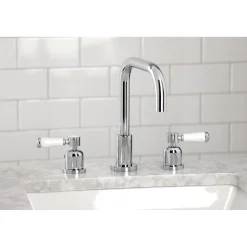 Kingston Brass Paris Widespread Bathroom Faucet with Brass Pop-Up
