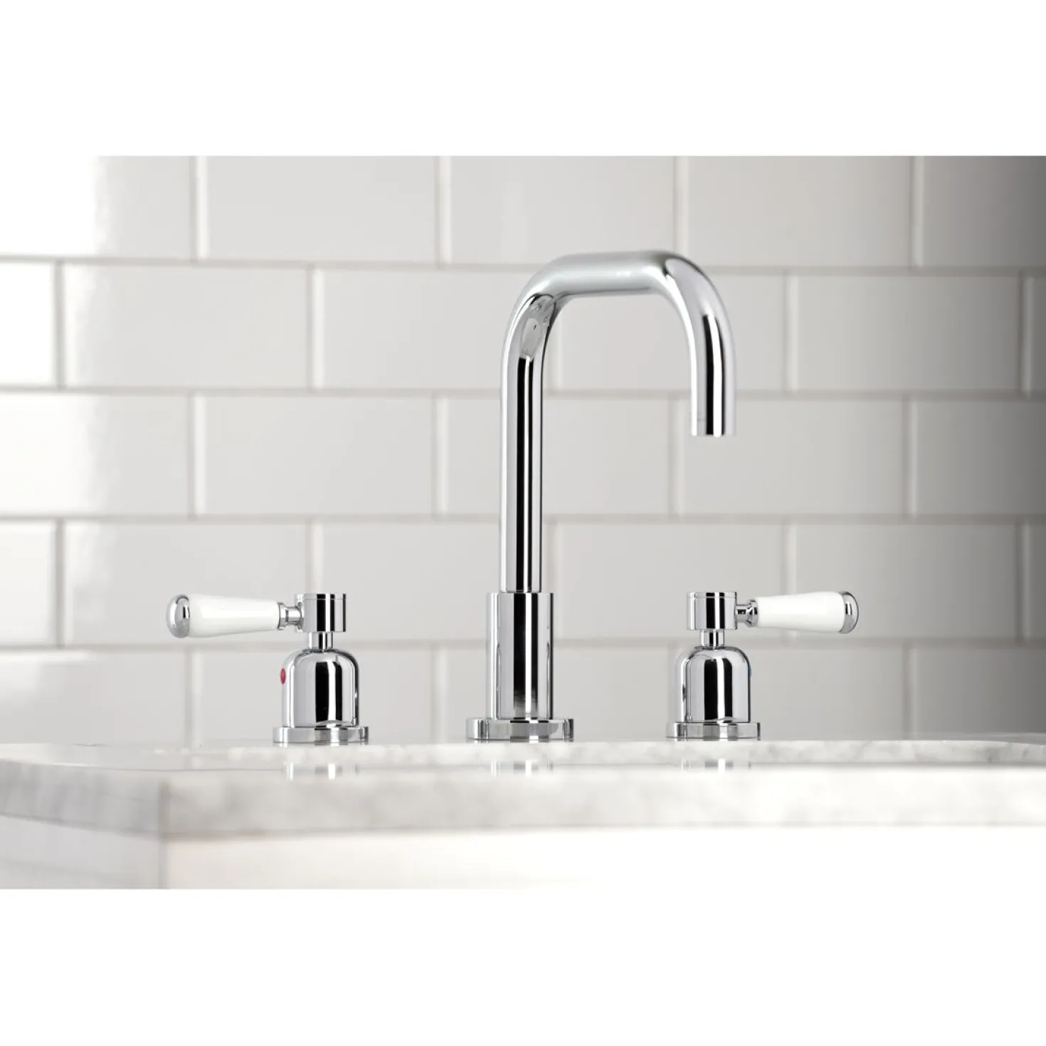 Kingston Brass Paris Widespread Bathroom Faucet with Brass Pop-Up