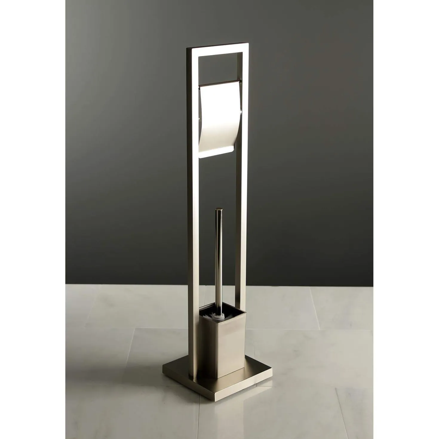 Kingston Brass Pedestal Toilet Paper Holder with Toilet Brush Holder