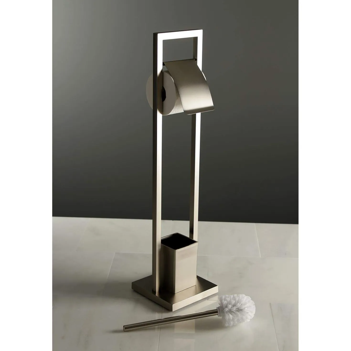 Kingston Brass Pedestal Toilet Paper Holder with Toilet Brush Holder